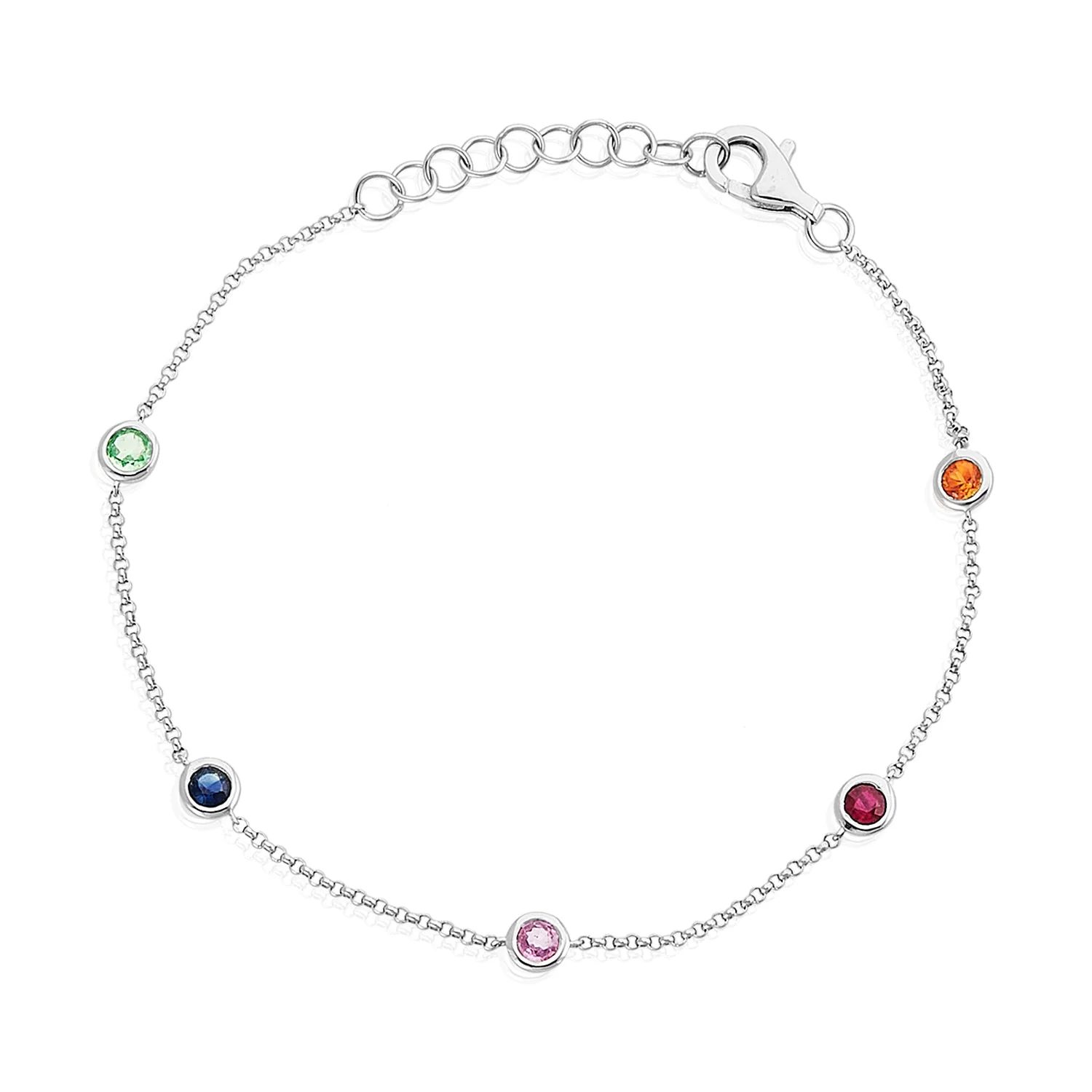 Birthstone Bezel Bracelet | LINDSEY LEIGH JEWELRY