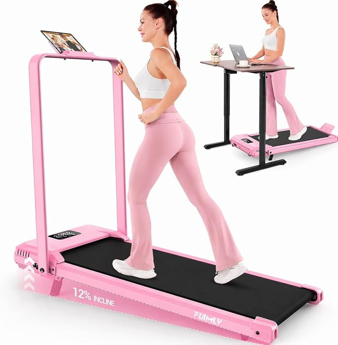 FUNMILY Upgrade Walking Pad Folding Treadmill with 12%/15% Incline & Handle Bar, 3.5HP Foldable U... | Amazon (US)