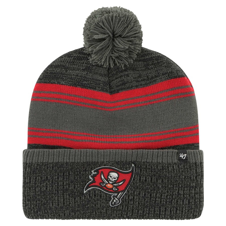 Tampa Bay Buccaneers '47 Fadeout Cuffed Knit Hat with Pom - Pewter | Fanatics