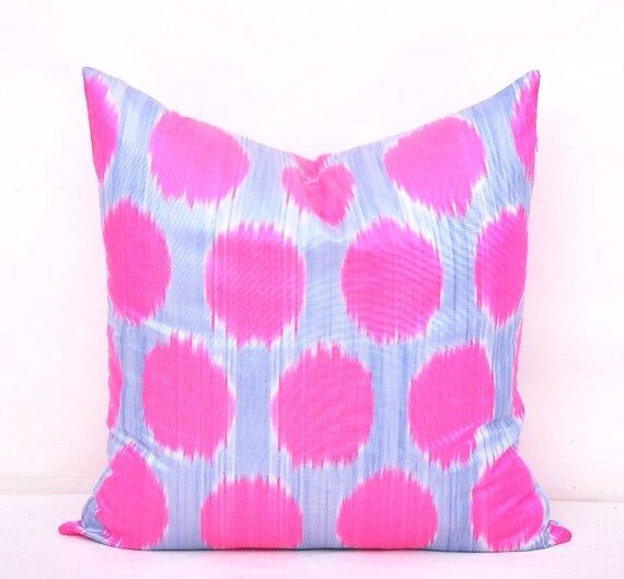 Hot pink ikat pillow, Ikat cushion, Accent decorative pillow, Handmade pillow, Throw pillow, Sofa pi | Etsy (US)