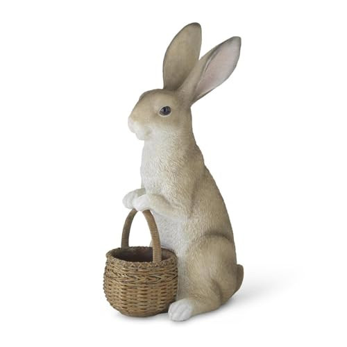 K&K Interiors Resin Easter Bunny Holding Basket, 19.75-Inch | Amazon (US)