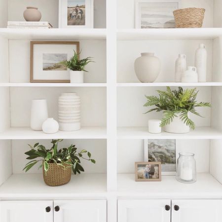 Sharing some of my favorite shelf decor styling items!

Home decor, home decorating, modern coastal, organic modern, vases, plants, frames, home styling, open shelves, shelf decor, shelf styling 

#LTKstyletip #LTKhome