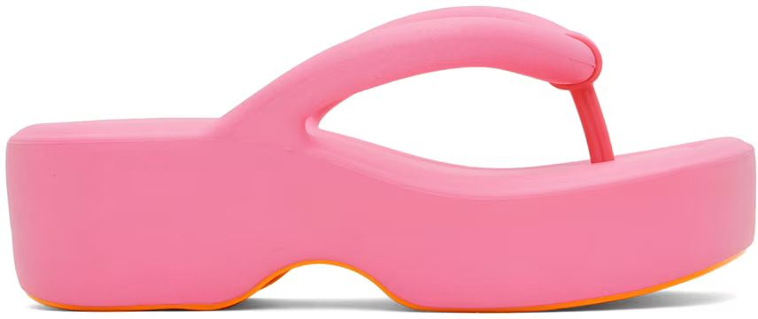 Pink Free Platform Flip Flops | SSENSE