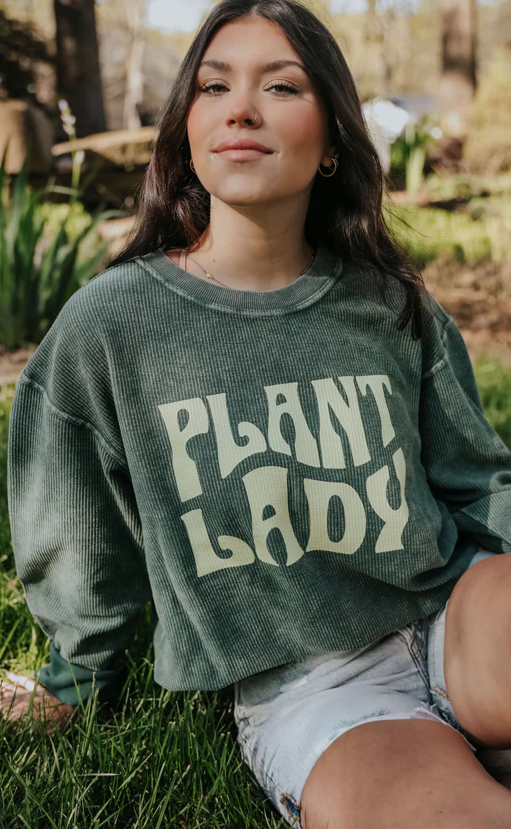 friday + saturday: plant lady corded sweatshirt | RIFFRAFF