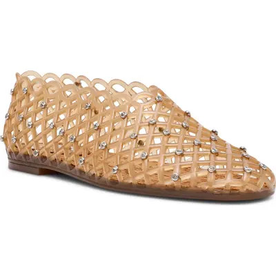 Steve Madden Grove Rhinestone Jelly Flat in Tan at Nordstrom, Size 8 | Nordstrom