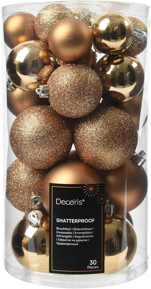 Kaemingk Weihnachtskugeln Kunststoff 4-6cm Mix 30er Set - bruchsichere Christbaumkugeln Weihnacht... | Amazon (DE)