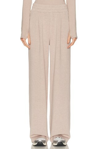 Varley The Extra Wide Leg 32 Pant in Taupe Marl - Taupe. Size S (also in M, XS). | FWRD 