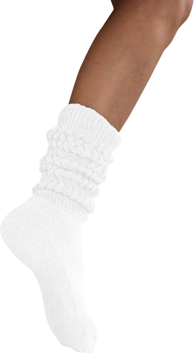 MDR Distirbutors Women's Extra Long & Heavy Slouch Cotton Wear at any Length Socks Made in USA 1 ... | Amazon (US)