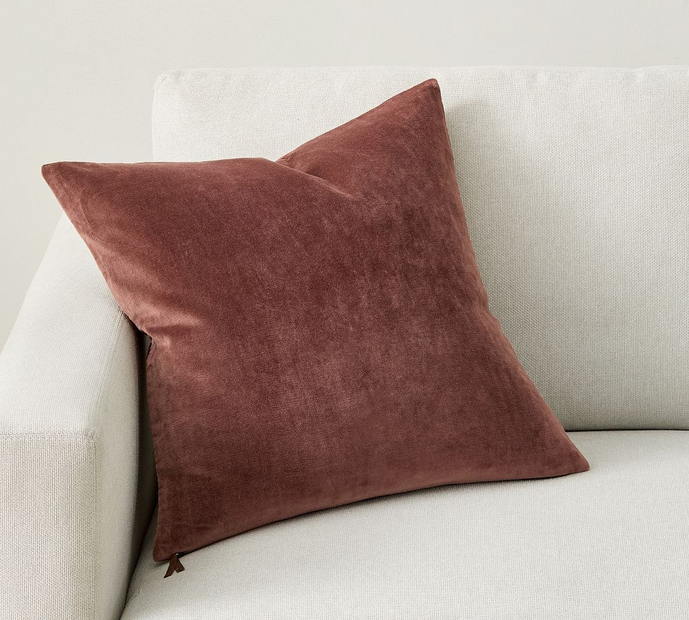 Everywhere Velvet Pillow Cover, 20"", Bordeaux | Pottery Barn (US)