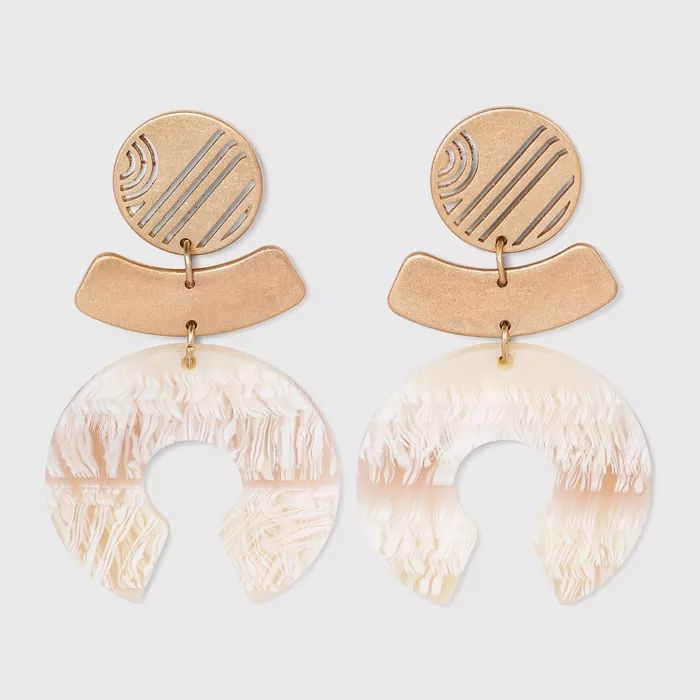 Cutout Post with Curved Bar and Open Circle Drop Earrings - Universal Thread™ | Target