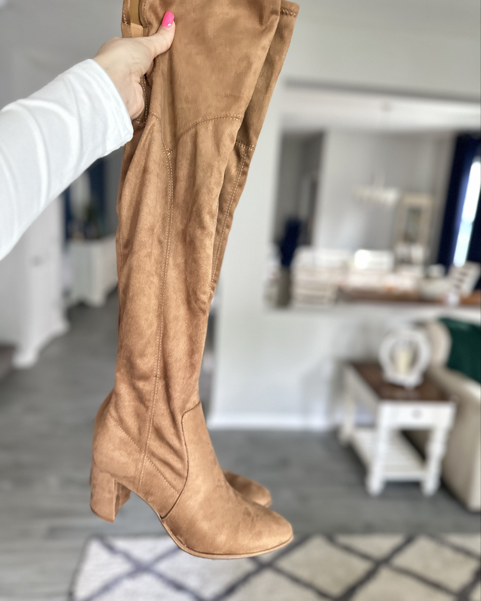 Suede over the knee boots 
👢 fits to my regular shoe size 
👢 very comfortable and looks great with leggings, short skirts and dresses 

#LTKStyleTip #LTKFindsUnder100 #LTKShoeCrush