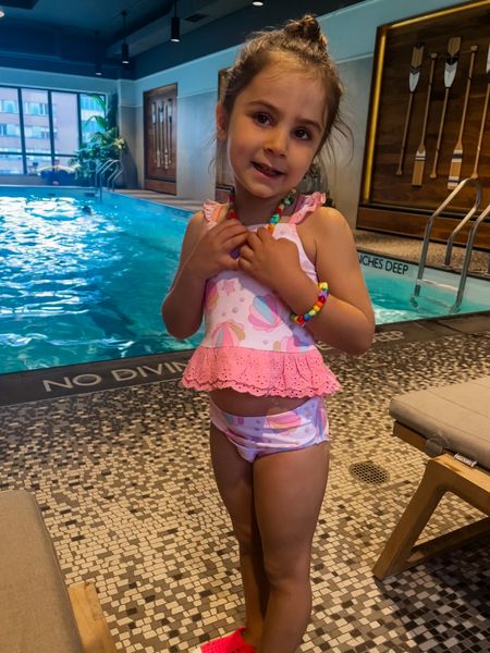 Pool time in our pretty seashells 👙🪸🐚 Fit is TTS and print comes in different styles 

#LTKtravel #LTKswim #LTKkids