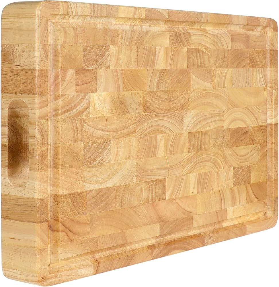 End Grain Cutting Board (20 x 15 x1.5 inch) Extra Large & Thick, End Grain Built-In Compartment a... | Amazon (US)
