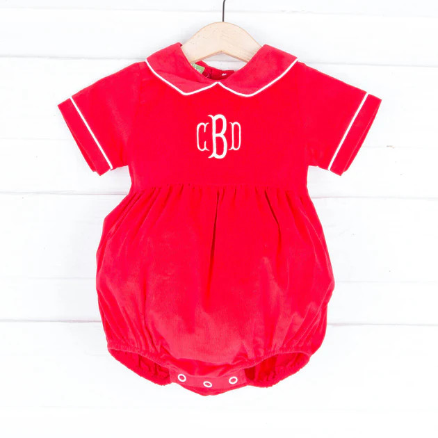 Solid Red Collared Boy Bubble | Classic Whimsy