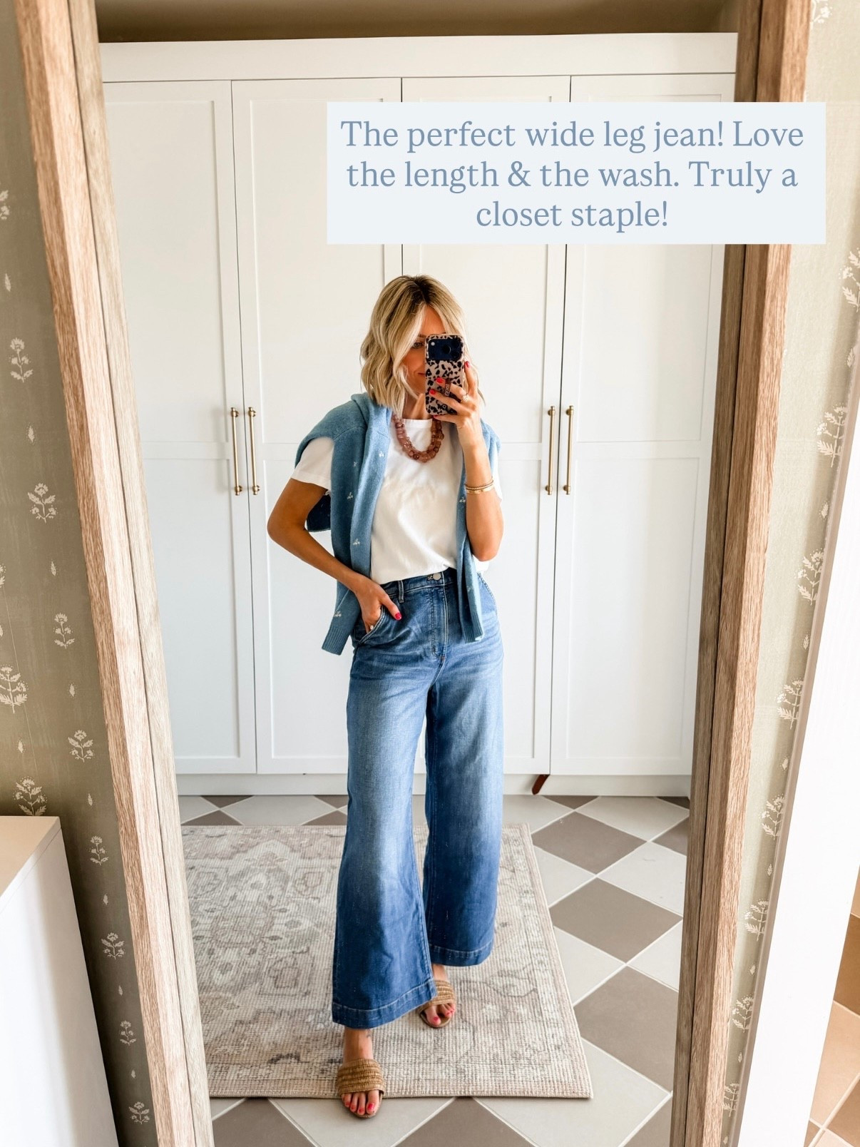 These wide leg jeans are such a great staple to have in your closet! They are currently 40% off! Wearing M in white & 27 in the jeans!

Loverly Grey, white tee, wide leg jeans, spring outfit, sale, closet staples 

#LTKSaleAlert #LTKSeasonal