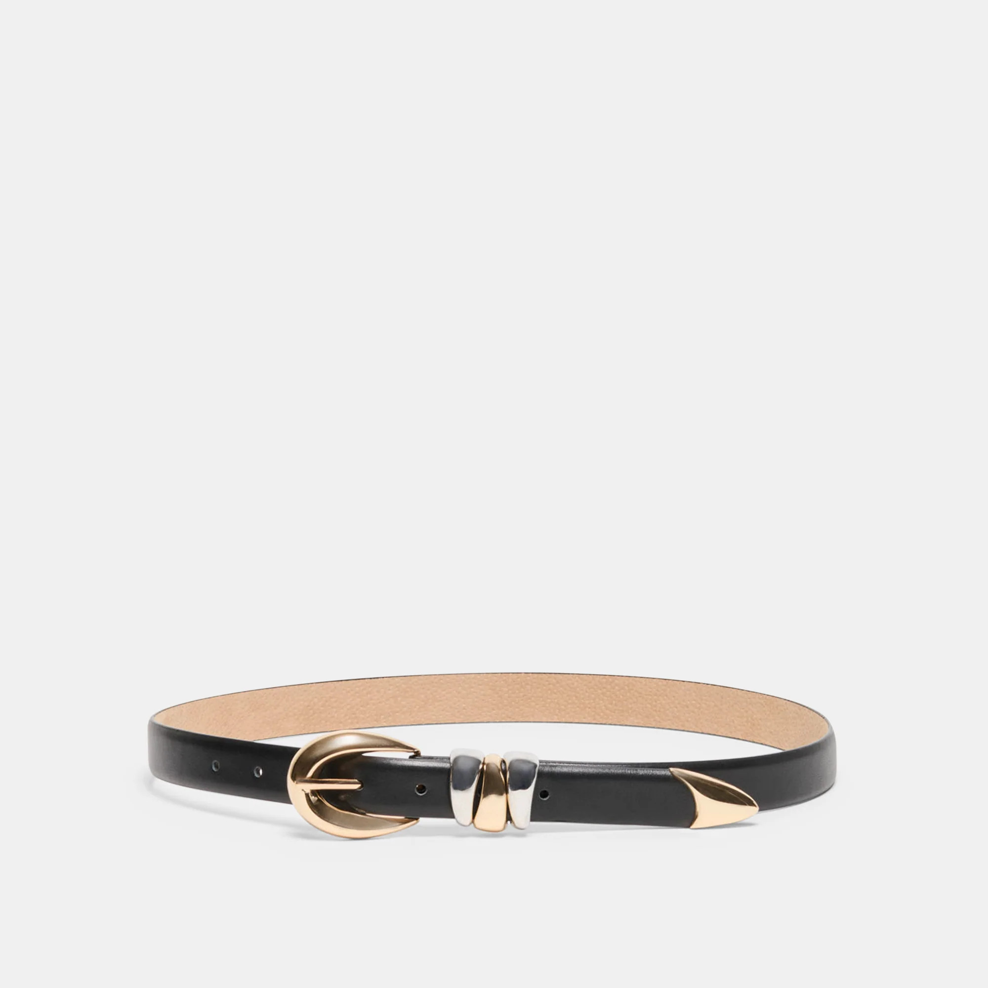Mixed Metal Buckle Belt Black | DolceVita.com