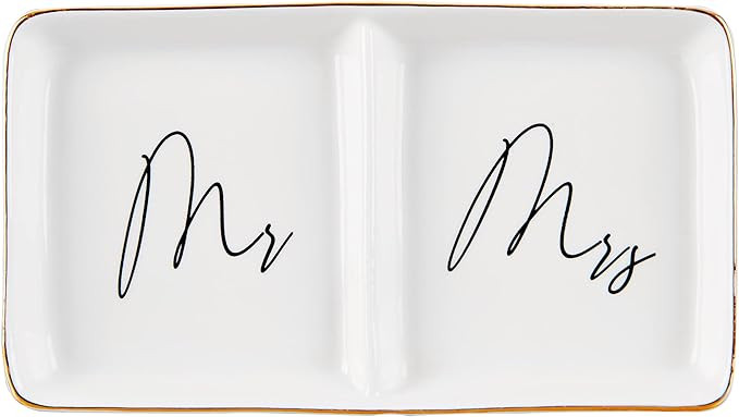 Engagement Ring Dish Future Mr and Mrs Gifts Ring Dish Wedding Ring Holder Jewelry Dish, Bridal S... | Amazon (US)