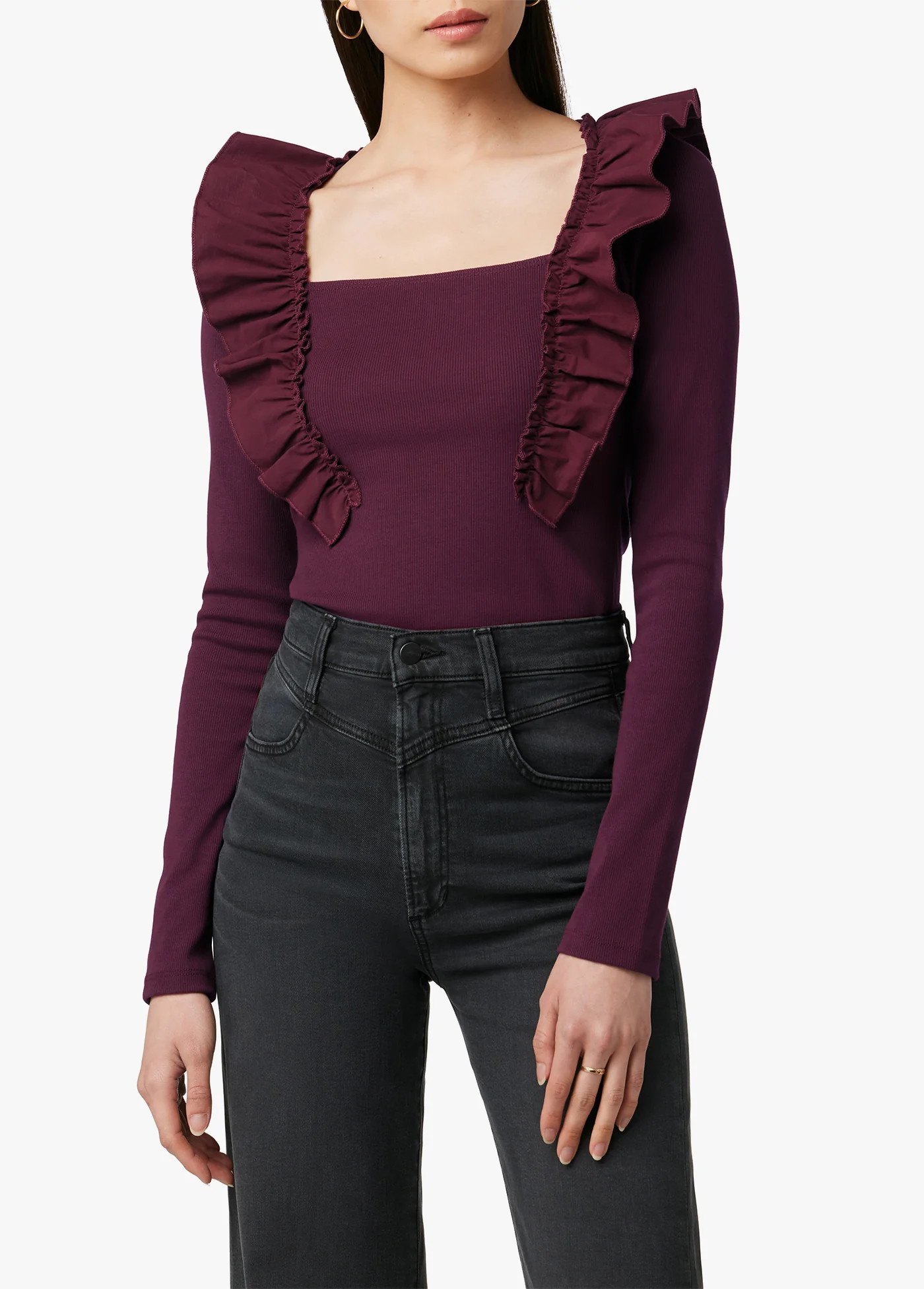 THE LIV RUFFLE LS KNIT TOP | JOES