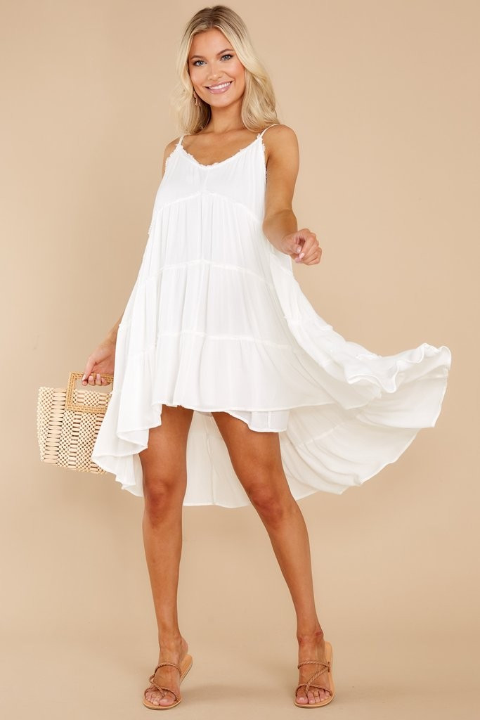 Stand By For Happy White Dress | Red Dress 