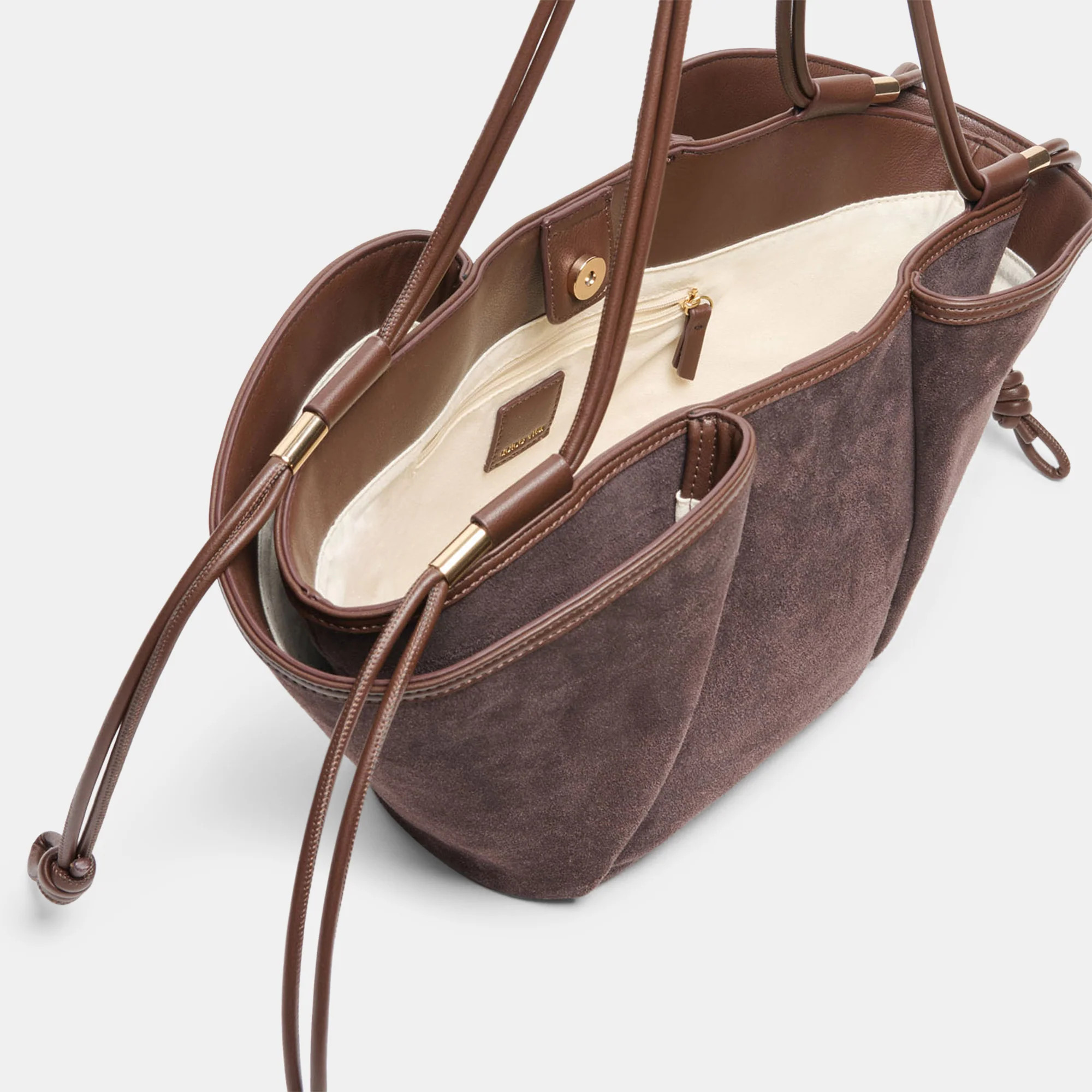 MARO Chocolate Suede Tote Bag | Dolce Vita | DolceVita.com