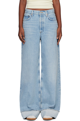 AGOLDE - Blue Dame High Rise Wide Leg Jeans | SSENSE