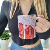 Gingerbread House Christmas Mug Holiday Ceramic Coffee Cup | Etsy (US)