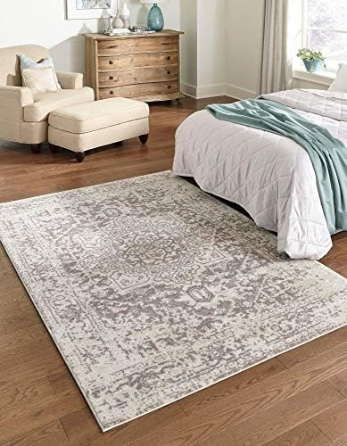 Rugs.com Arlington Collection Rug – 6' x 9' White Medium-Pile Rug Perfect for Living Rooms, Large Di | Amazon (US)