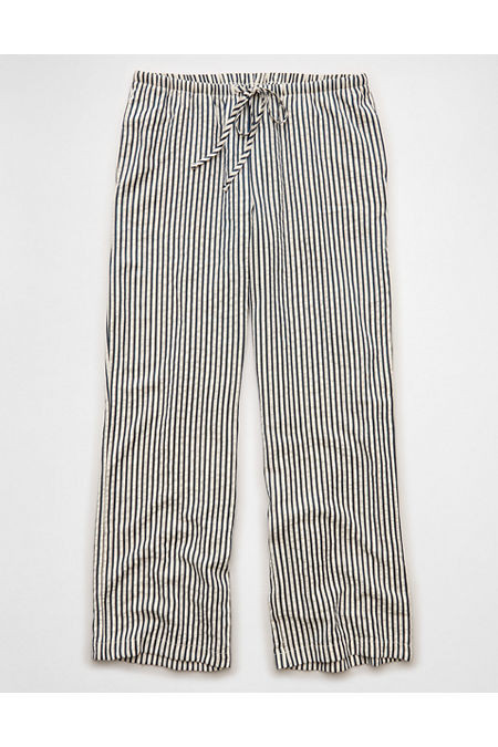 AE Seersucker Wide Leg Easy Pant Women's Navy XXS | American Eagle Outfitters (US & CA)