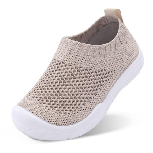 JOINFREE Toddler Barefoot Shoes - Breathable, Lightweight Boys & Girls Sneakers - Slip On, Mesh Sock, Casual Khaki 6 Toddler | Amazon (US)