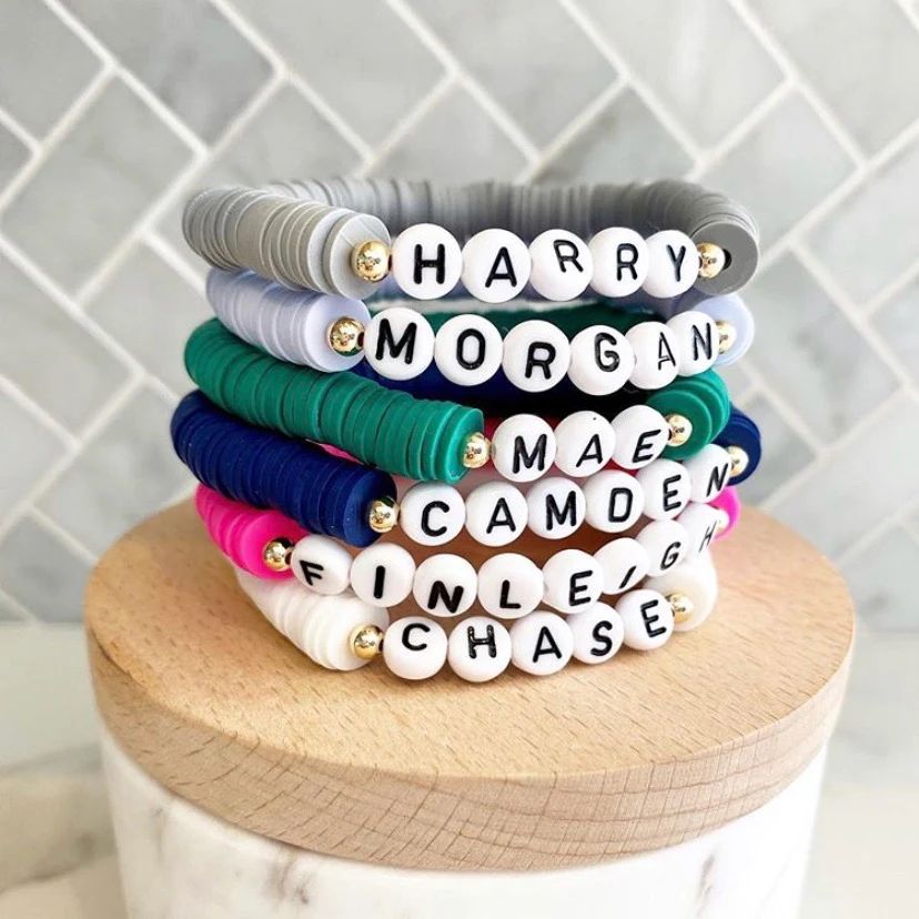 Personalized Heishi Beaded Bracelet (14 color options) | Sea Marie Designs