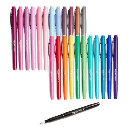 Amazon Basics Felt Tip Marker Pens, 24-Pack, Assorted Colors | Amazon (US)
