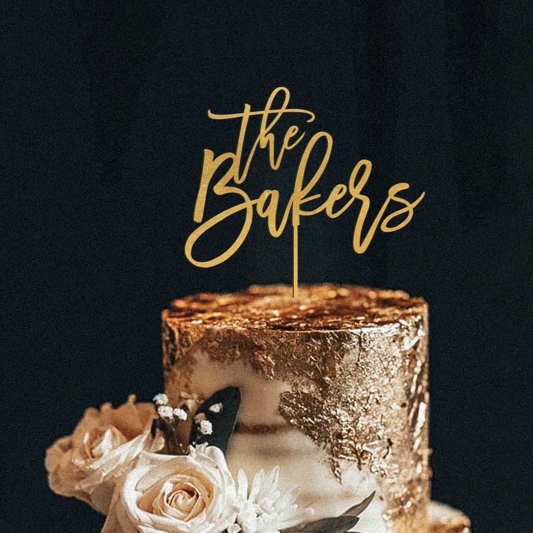 Wedding cake topper, Gold personalized cake topper, Anniversary Cake topper, Custom cake topper, ... | Etsy (US)