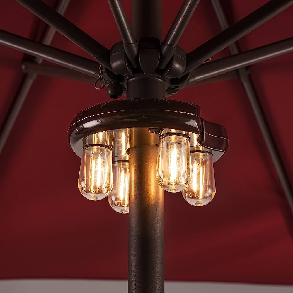 Nora·Gift Patio Umbrella Light with LED Edison Bulbs, Battery Operation Cordless-Outdoor Umbrell... | Amazon (US)