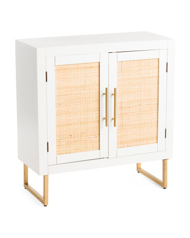 Wood And Rattan Cabinet | TJ Maxx
