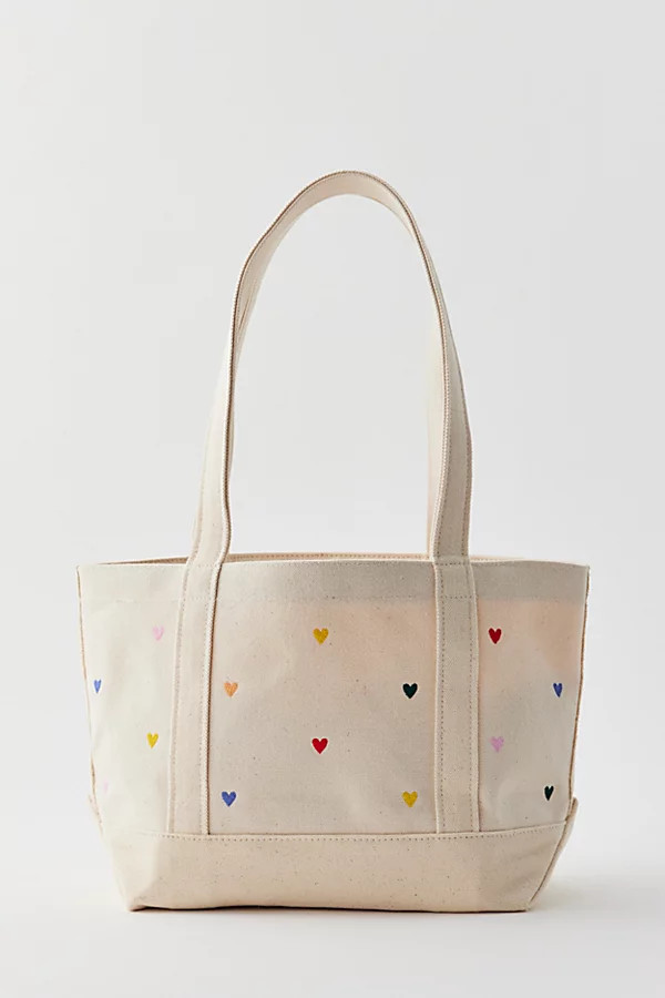 BAGGU Embroidered Small Heavyweight Canvas Tote Bag in Embroidered Hearts, Women's at Urban Outfitters | Urban Outfitters (US and RoW)