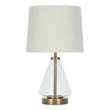 Better Homes & Gardens Glass with Brass Base Table Lamp, 18" H | Walmart (US)