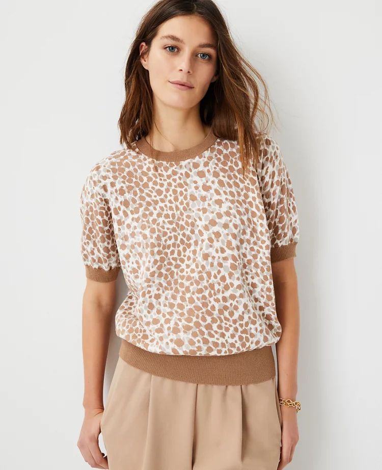 Leopard Print Sweater Tee | Ann Taylor (US)