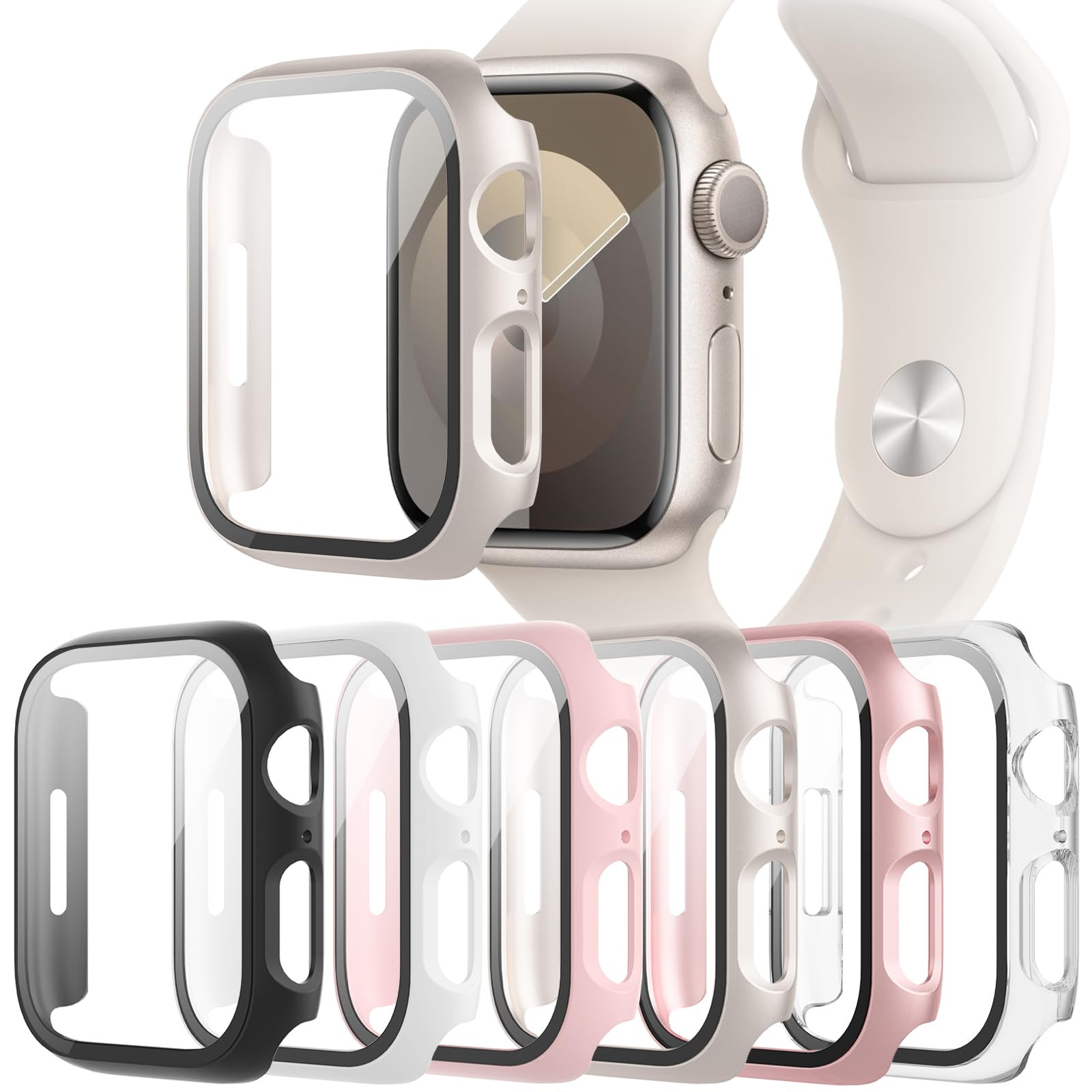 6-Pack Case Compatible with Apple Watch 40mm Series SE 2nd Gen 6 5 4 with Tempered Glass Screen P... | Amazon (US)