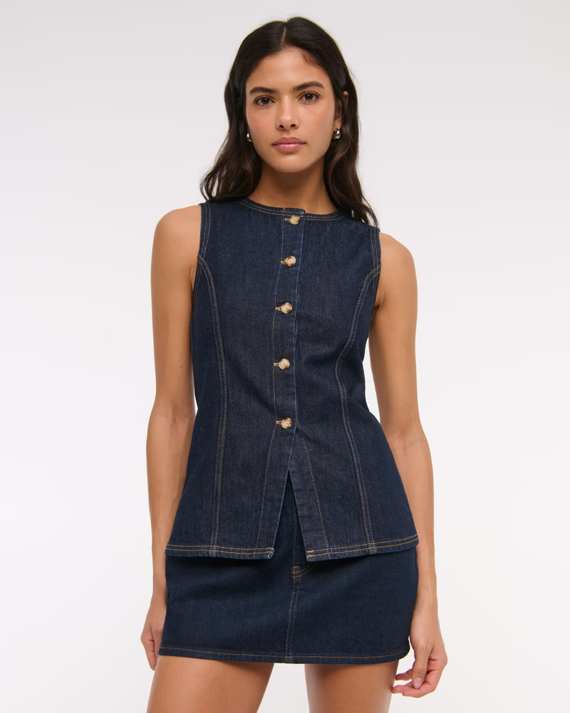 Women's Denim Vest | Women's | Abercrombie.com | Abercrombie & Fitch (US)