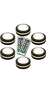 Starxing Puck Lights with Remote Control, Wireless Under Cabinet Dimmable Led Lights Battery Oper... | Amazon (US)