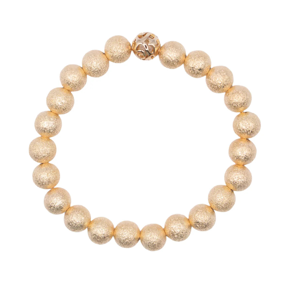 8mm 14k Yellow Gold Filled Diamond Dust Beaded Bracelet | Sparkl
