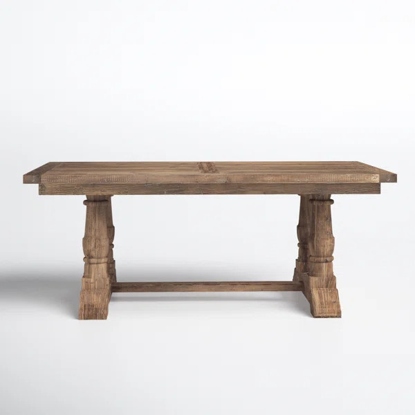 Raleigh 76'' Solid Wood Trestle Dining Table | Wayfair North America