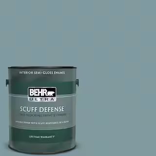 BEHR ULTRA 1 gal. #ECC-56-3 Lake View Extra Durable Semi-Gloss Enamel Interior Paint & Primer 375... | The Home Depot