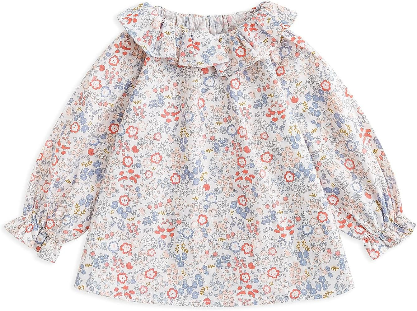 Curipeer Long Sleeve Baby Girls Blouse for Spring Casual Toddle Girl Cotton Outfits White 4-5 T | Amazon (US)