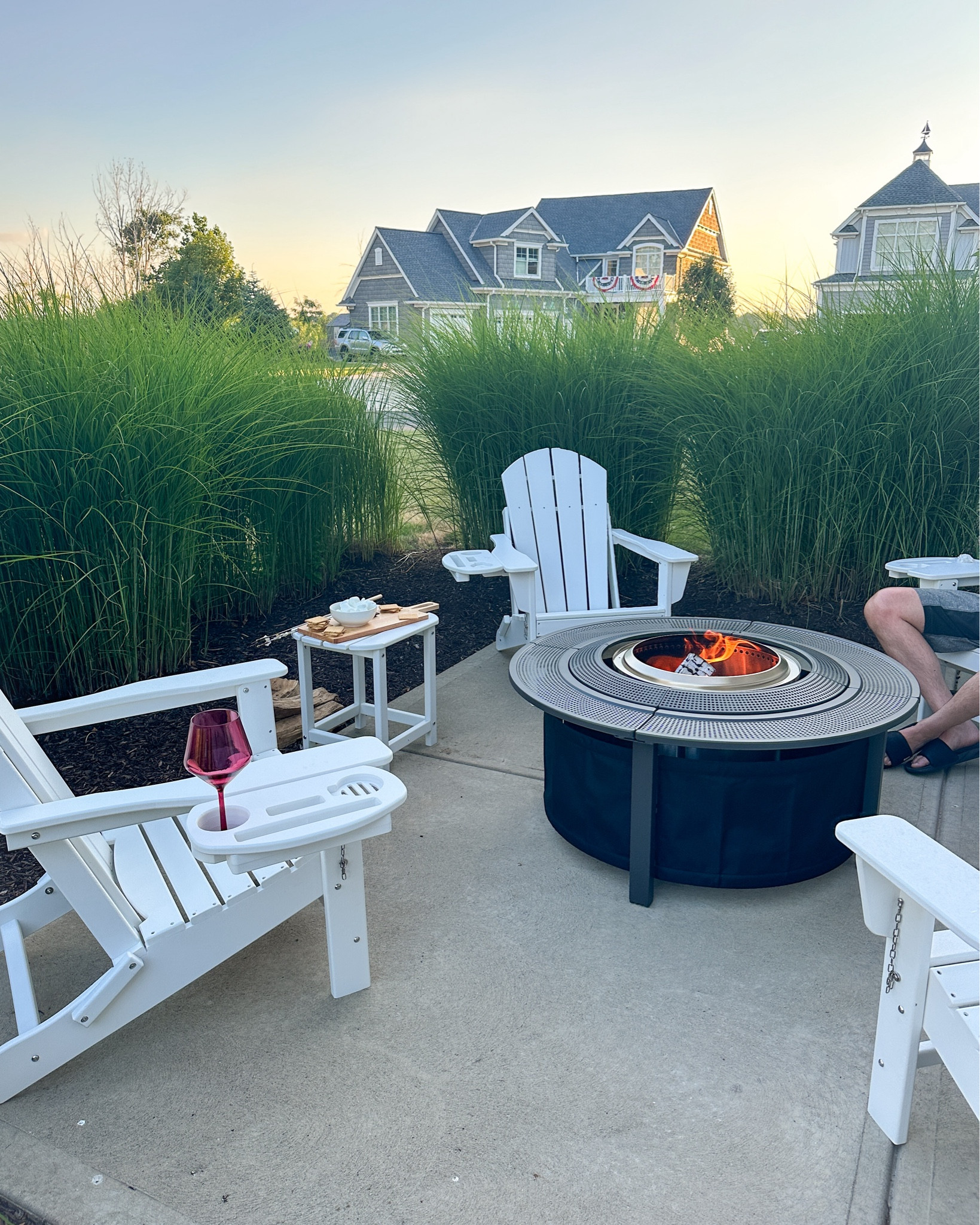 #ad #wayfair @wayfair My new patio furniture, including these foldable adirondak chairs with adjustable side table, are available in multiple colors at Wayfair! They're weather-resistant, sturdy, and perfect for creating a fire pit area that we'll use all summer (and fall) long at the lake!

#LTKHome #LTKSeasonal