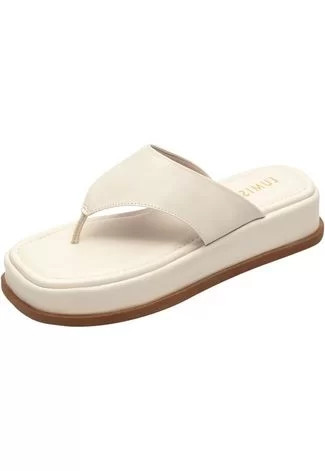 Chinelo Papete Flatform Lumiss Sandália Tamanco De Dedo Confortável Off White | Dafiti (BR)