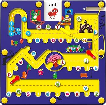 Kickduck Magnetic Alphabet Maze Board, Montessori Toys for 3+ Year Old, Wooden Puzzle Board, Educ... | Amazon (US)