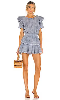 LoveShackFancy Natasha Dress in Washed Denim Hand Dye from Revolve.com | Revolve Clothing (Global)