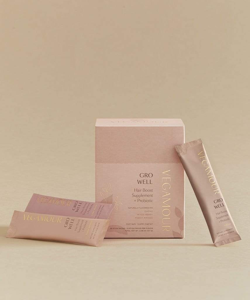 GRO WELL Hair Boost Supplement Powder + Probiotic | Vegamour