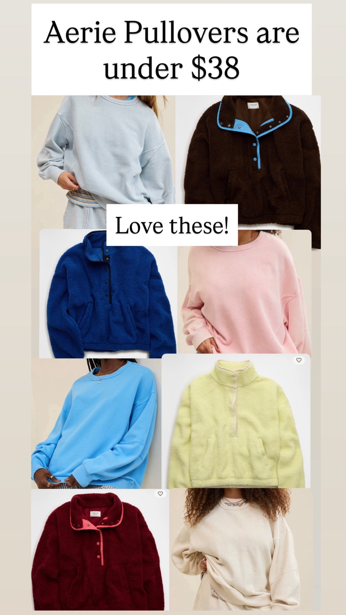 Aerie pullovers are all under $38

#LTKSaleAlert #LTKFindsUnder50 #LTKActive